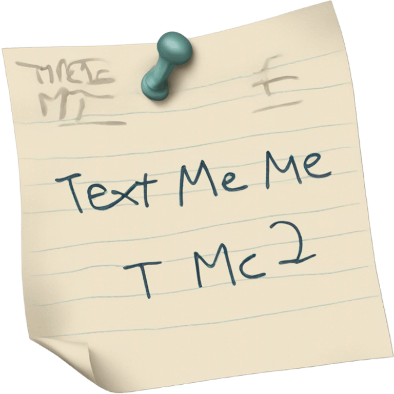 Note saying text me  emoji