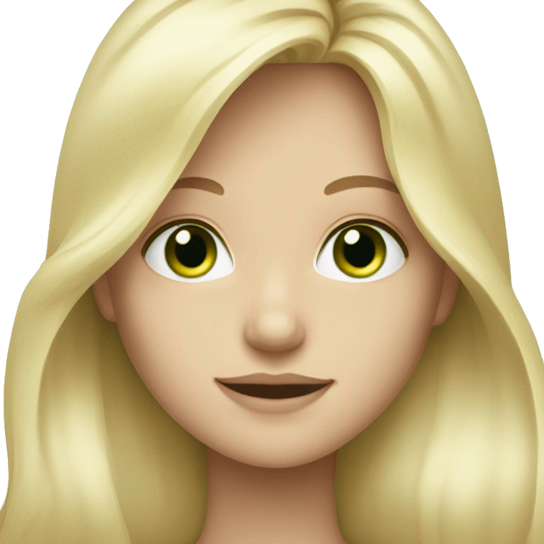 Girl with blonde long hair and white skin and green eyes  emoji