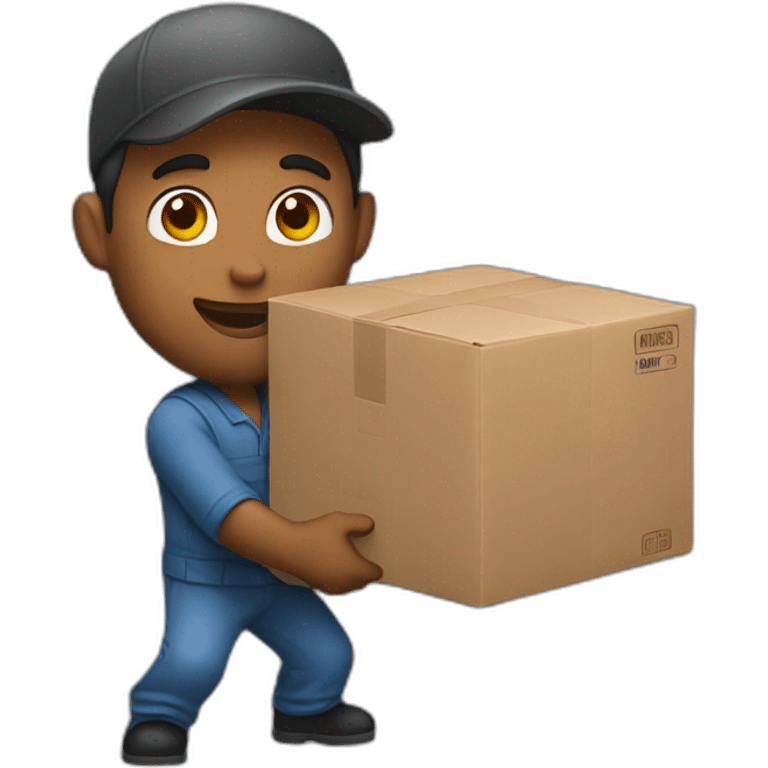 a delivery guy handles a box emoji