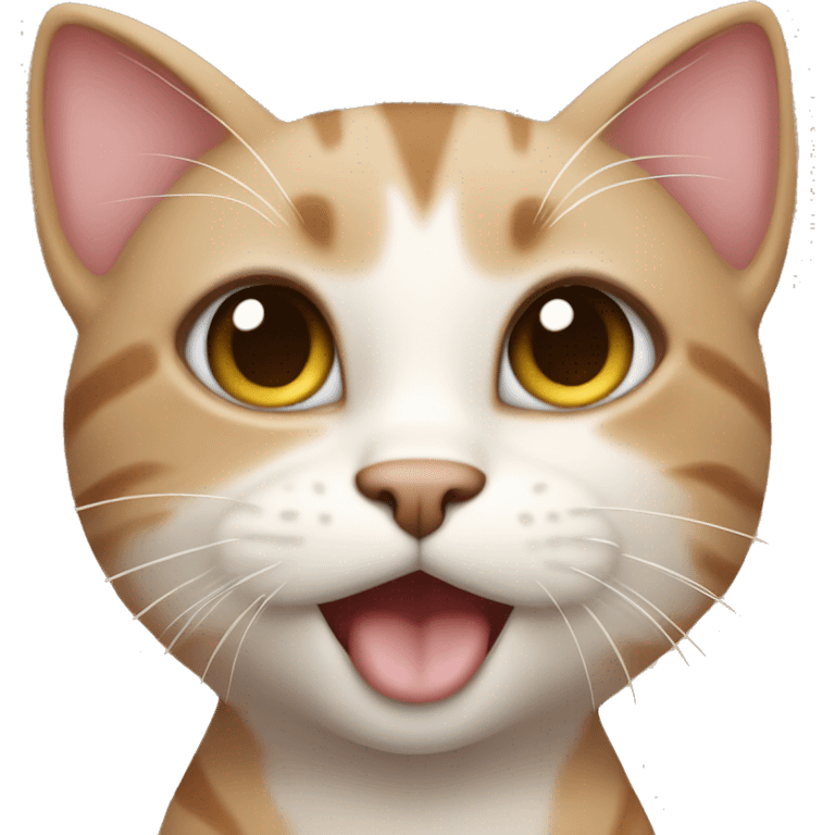 An adorable creamy brown cat giving an air kiss  emoji