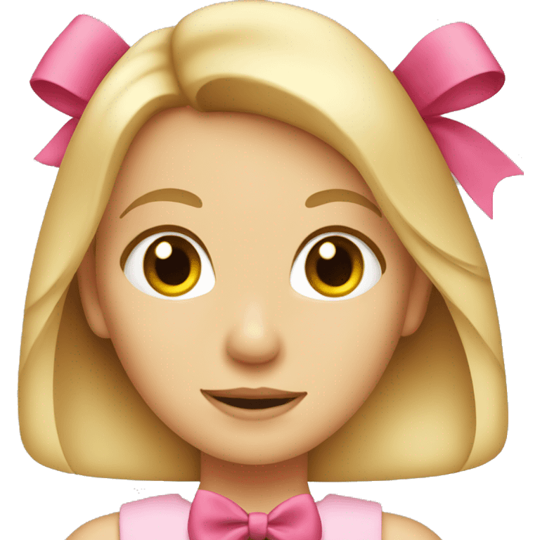 blond girl with a bow emoji