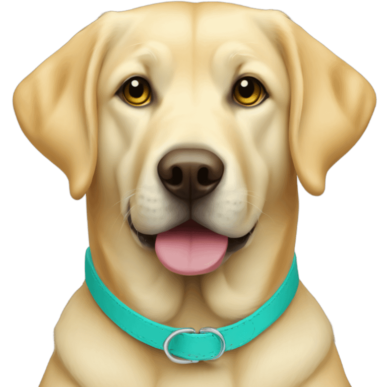 Yellow lab with turquoise collar emoji