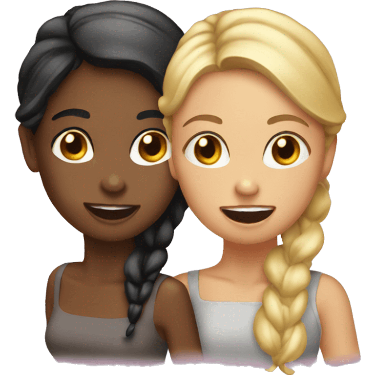 Two girls gossip emoji