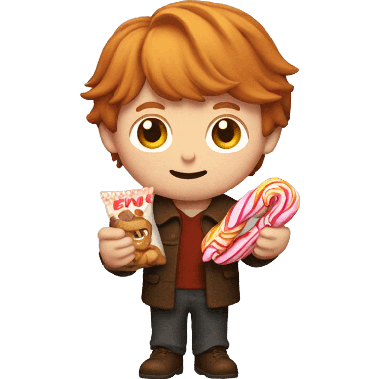 Ron Weasley holds a candy in his hands emoji