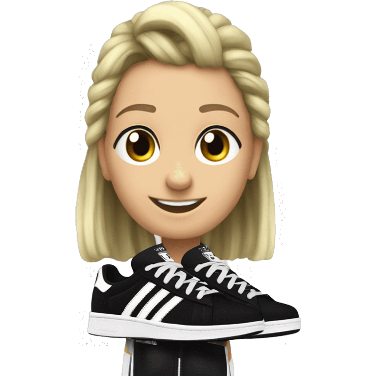 Generate me a pair of black adidas campus 00s emoji