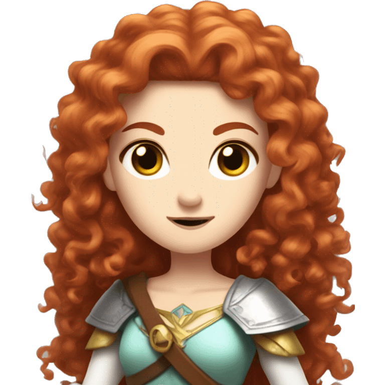 a white girl with long red curly hair and freckles, cosplaying Princess Zelda posing and ready for a fight emoji