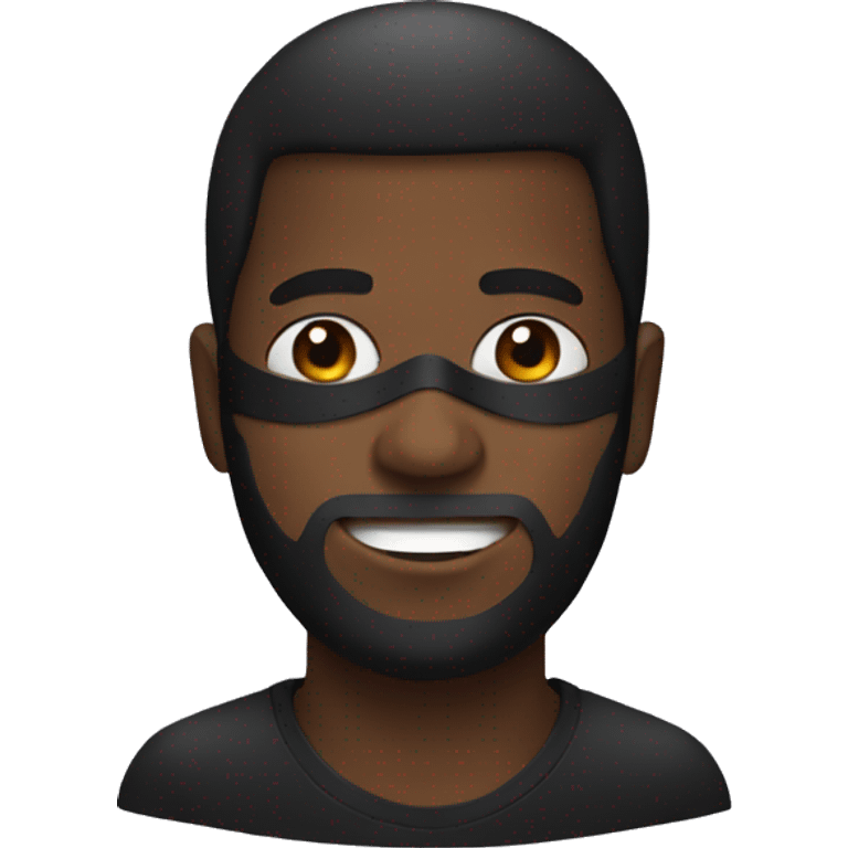 Black guy with mask emoji