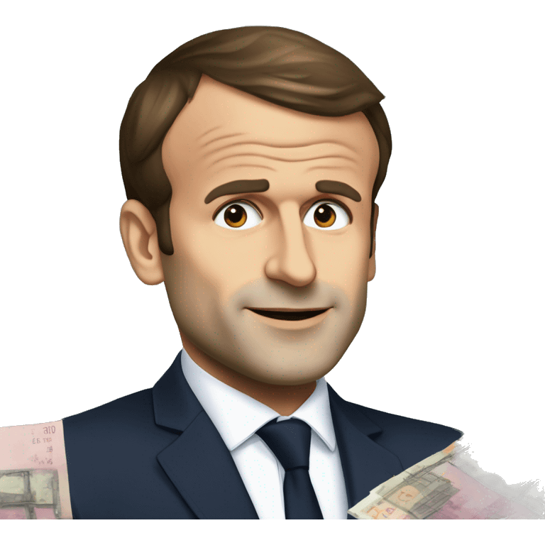 Emmanuel Macron qui pleure énormément devant ses billets de trains qu'il arrive pas à réserver  emoji