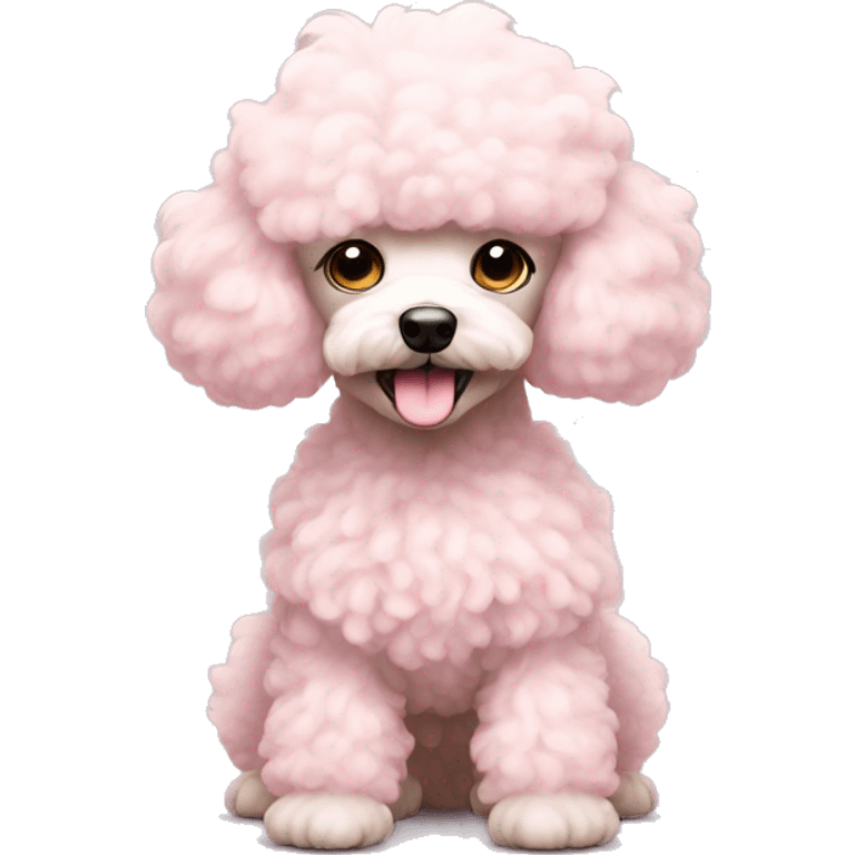 pale pink fluffy poodle  emoji