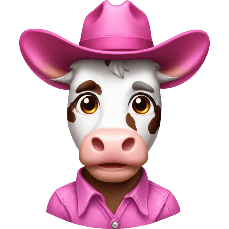 Cow boy with pink hat  emoji