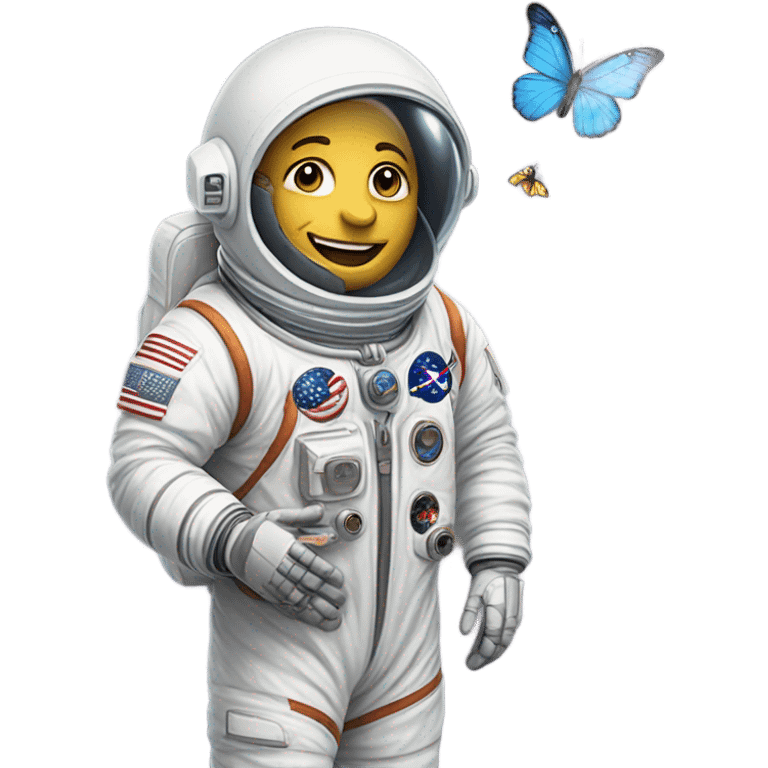 Astronaut holding a butterfly emoji