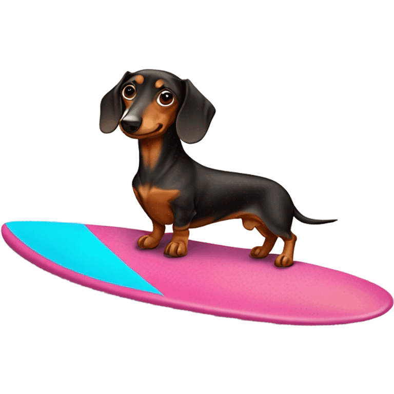 Dachshund on a surfboard  emoji