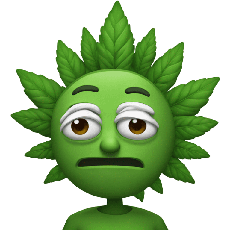 A character named Mbaue and marijuana emoji