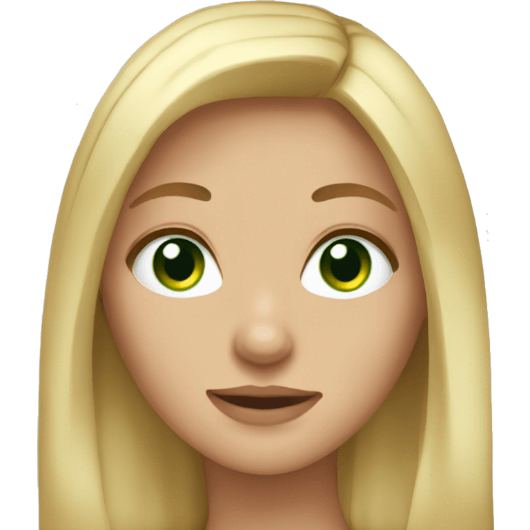 girl with green eyes straight blond hair and freckles emoji