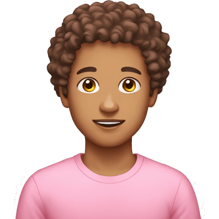 lightskin boy pink shirt curly hair emoji