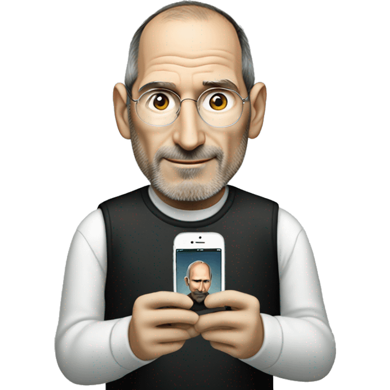 Steve Jobs with iPhone emoji