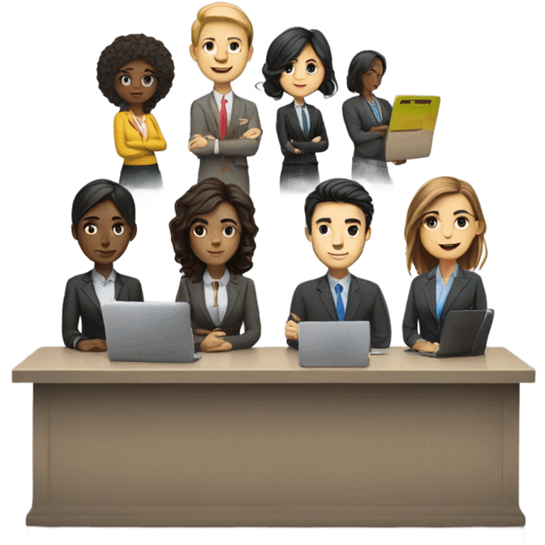 group of people that works in aservicedesk emoji