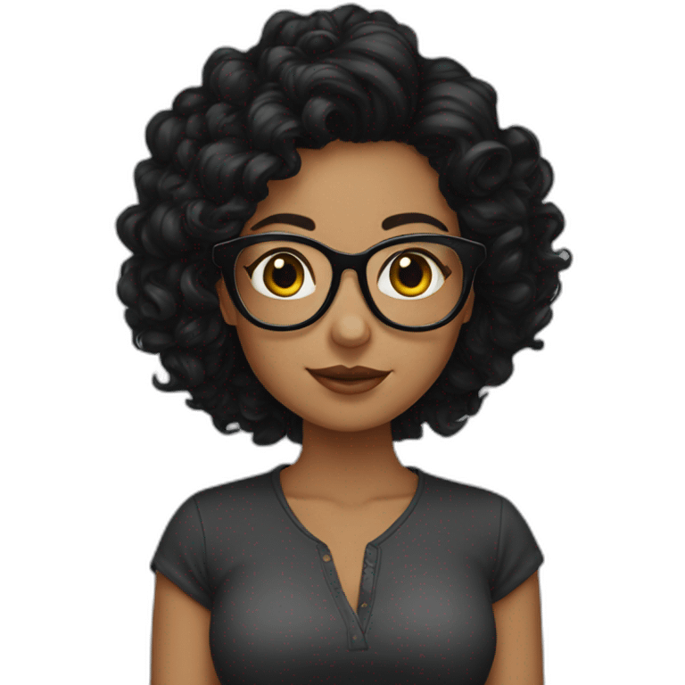 Girl-blackhair-rasé-glasses emoji