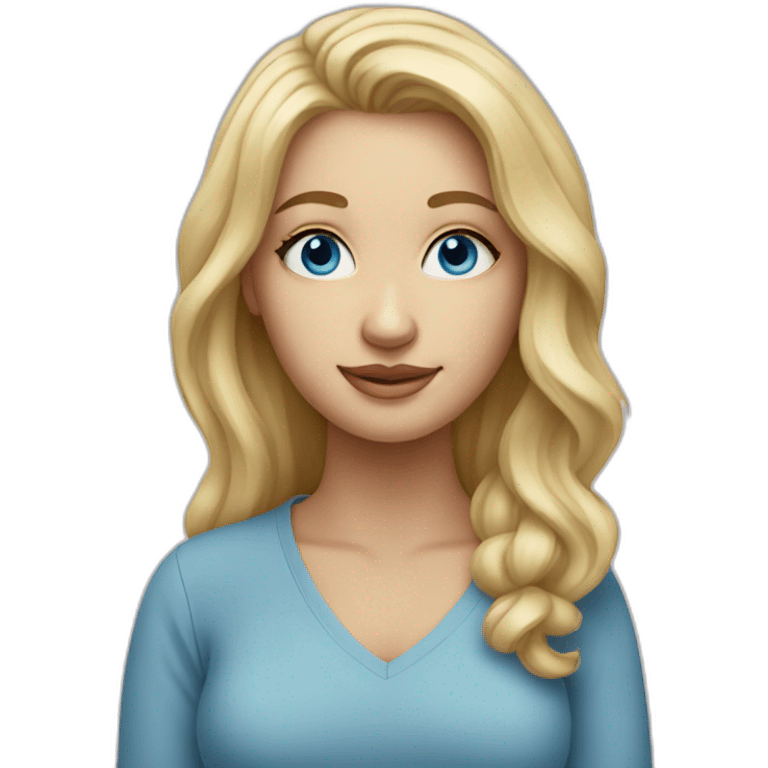 Blonde blue eyes artist painter emoji