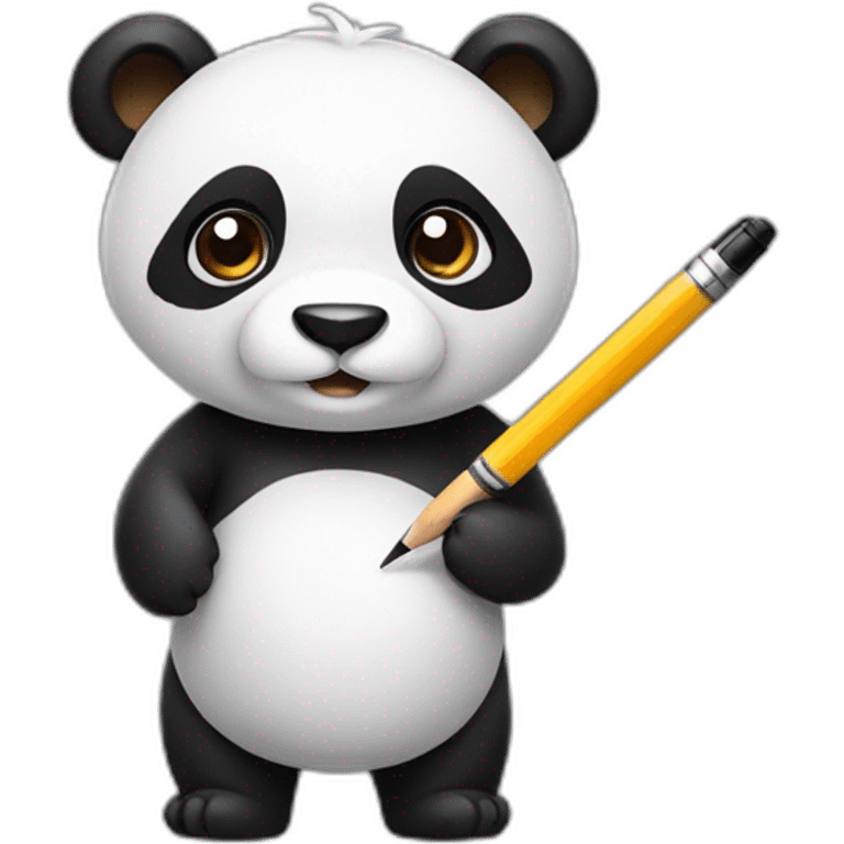 Panda with pen emoji