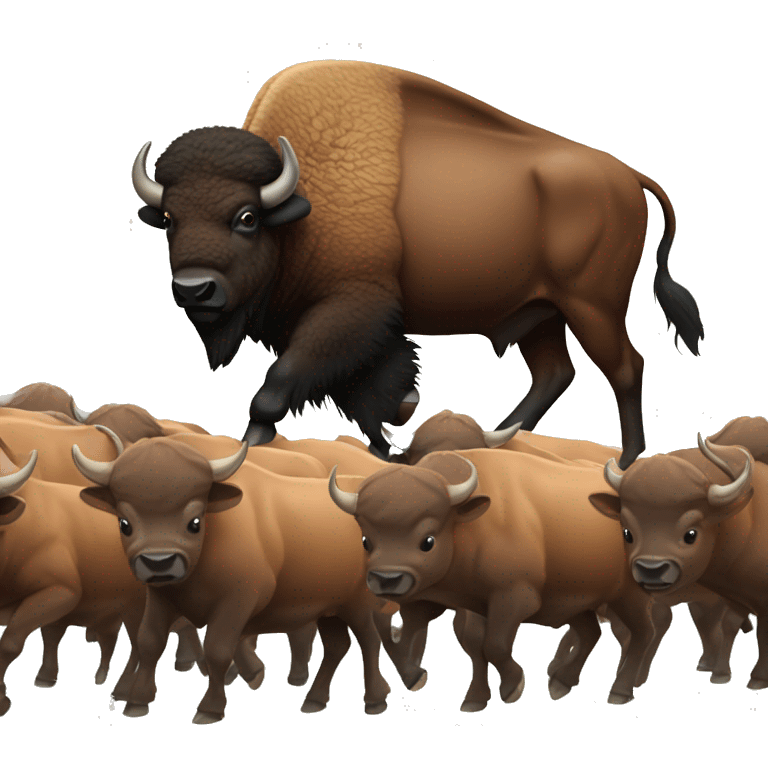 Bison leading the pack of animals  emoji