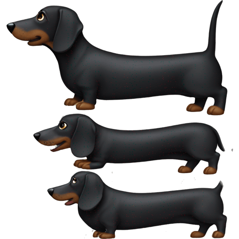 A black wiener dog emoji