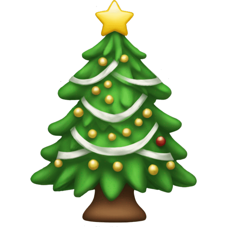 Christmas tree with white bows emoji