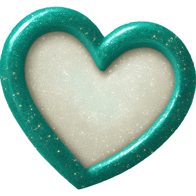 Teal glitter heart emoji