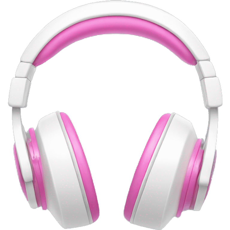 White headphones with pink bows on the side emoji