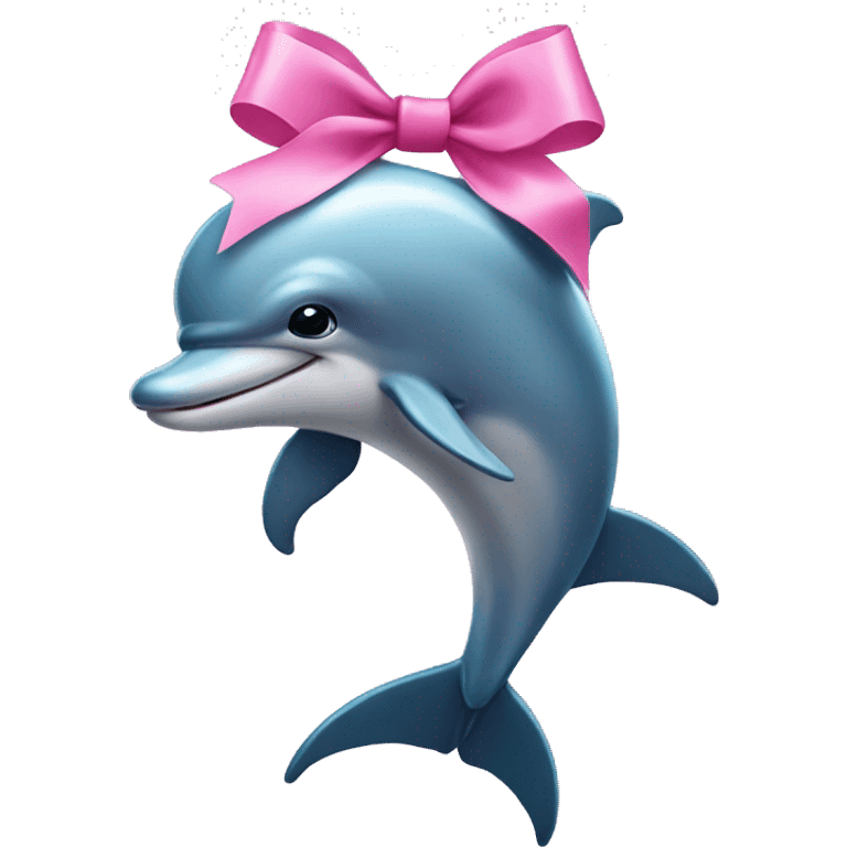 Dolphin wearing a pink bow  emoji