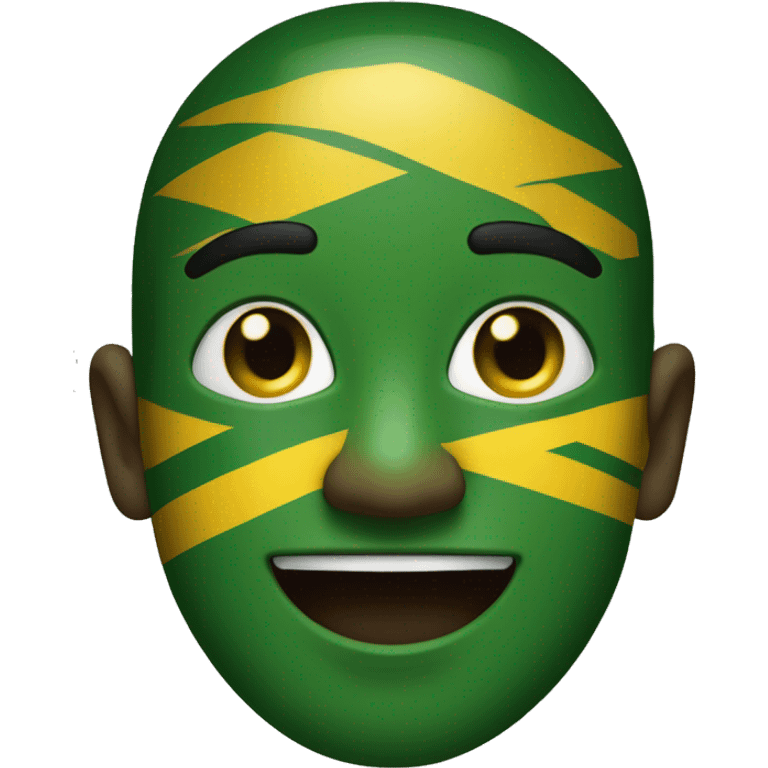 The number 100% in Jamaican colors, green black and gold  emoji