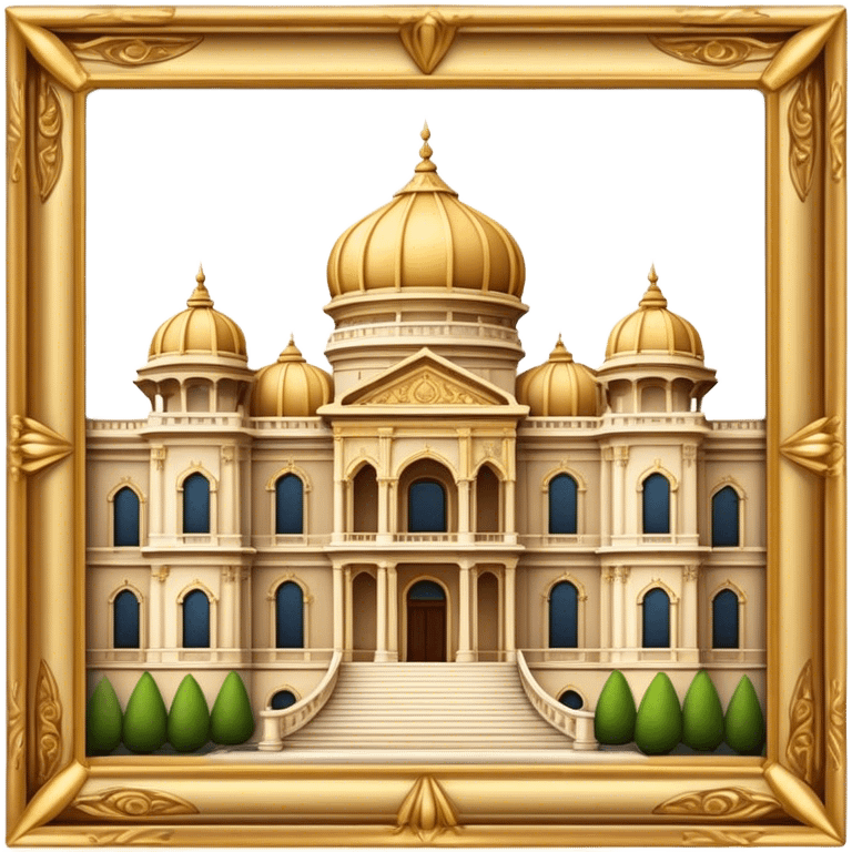 Cinematic Realistic Grand Palace Landmark Emoji, showcasing opulent palace architecture rendered with rich textures and regal, dynamic lighting. emoji