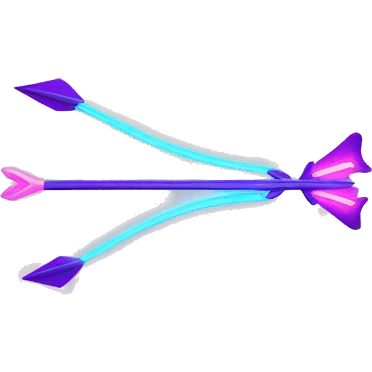 bow and arrow with glowing neon emoji