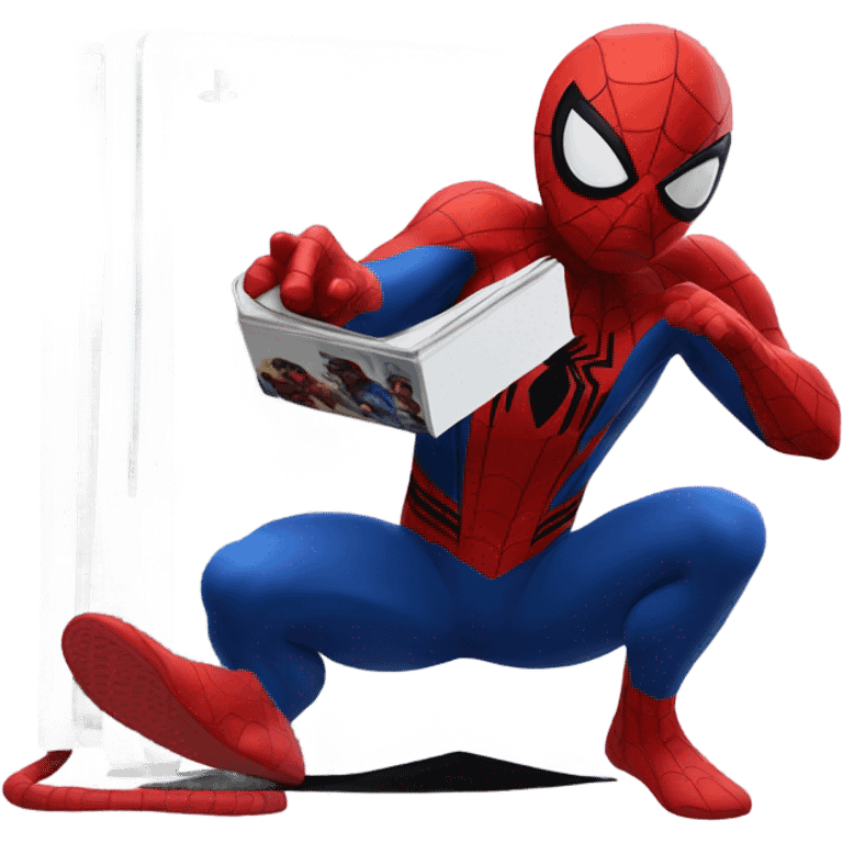 Spider-Man holding a PS5 emoji