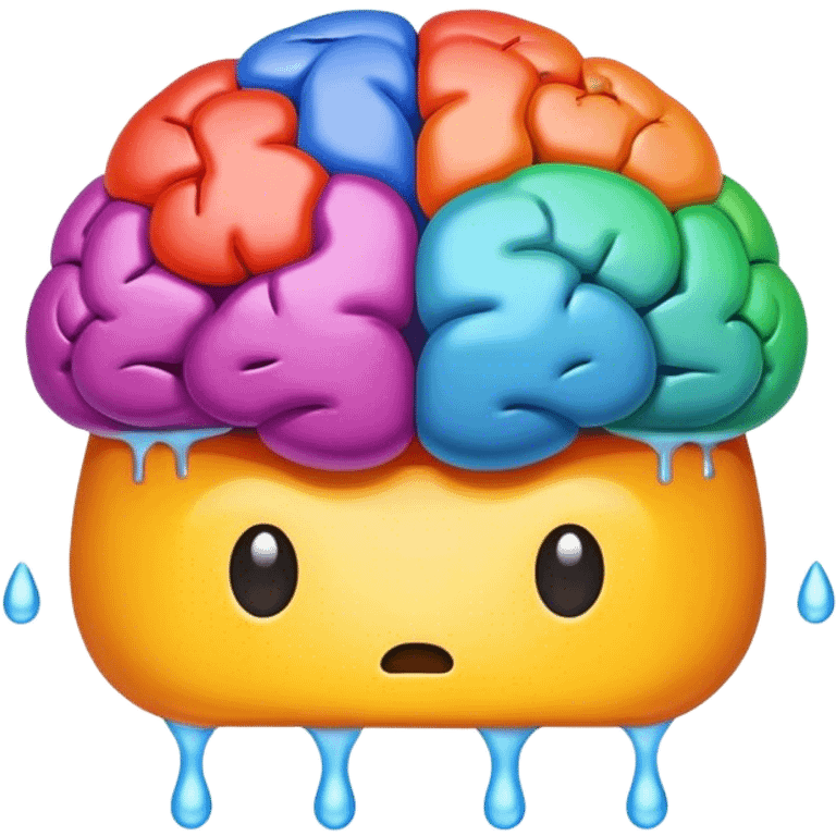 Boiling brain with multiple colors emoji