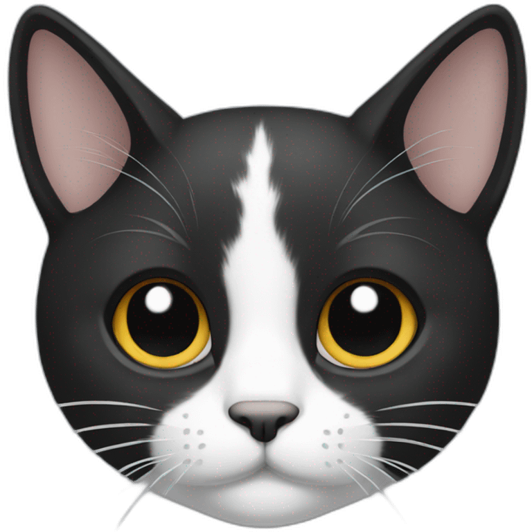 Cat with black and white hair  emoji