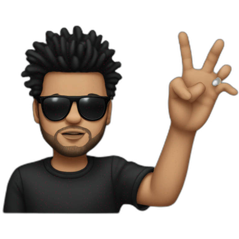 the weeknd flipping off hand emoji