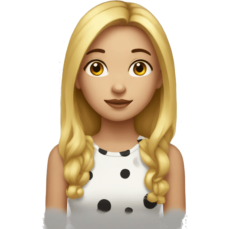 A girl with two black spots on her cheeks emoji