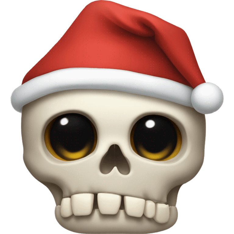 Shocked Skull from 18 iOS with Christmas hat emoji