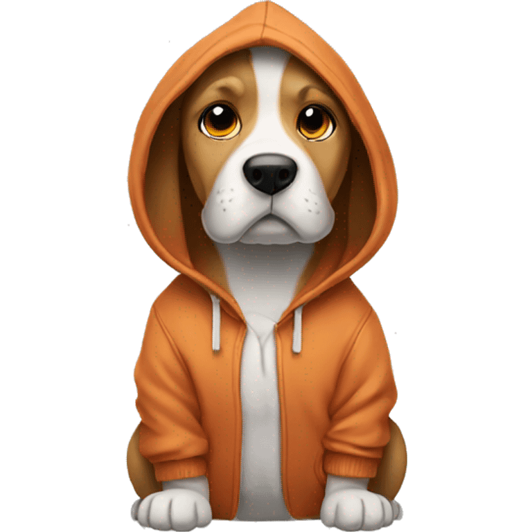 Dog wearing a hoodie emoji