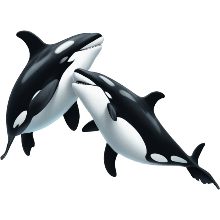 two orcas jumping emoji