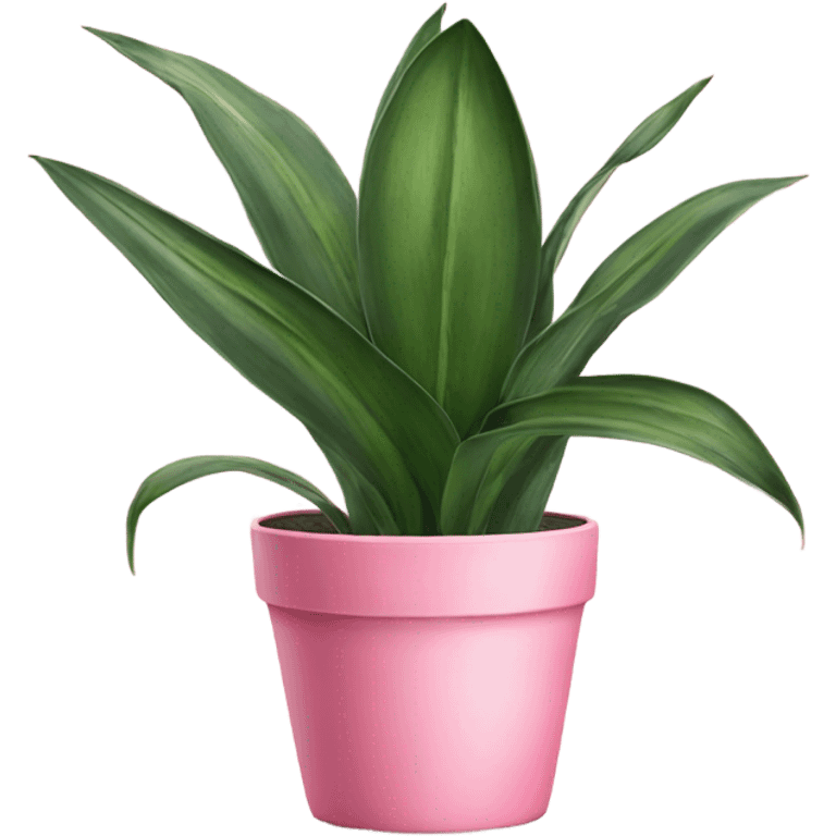 Snake plant in pink pot emoji