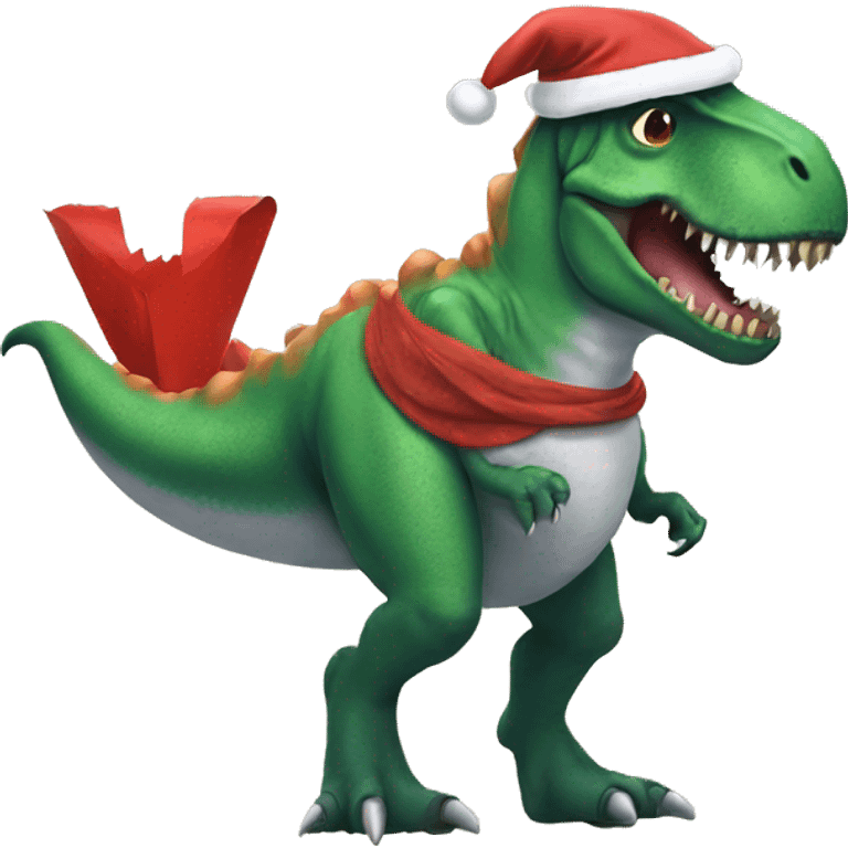 Santa t rex emoji