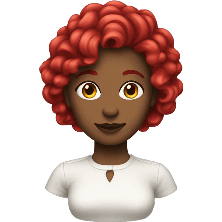 Femme aux cheveux rouges ondulés  emoji