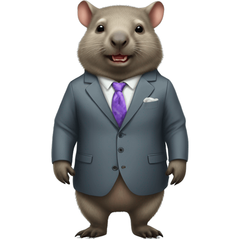 wombat wearing a two piece suit emoji