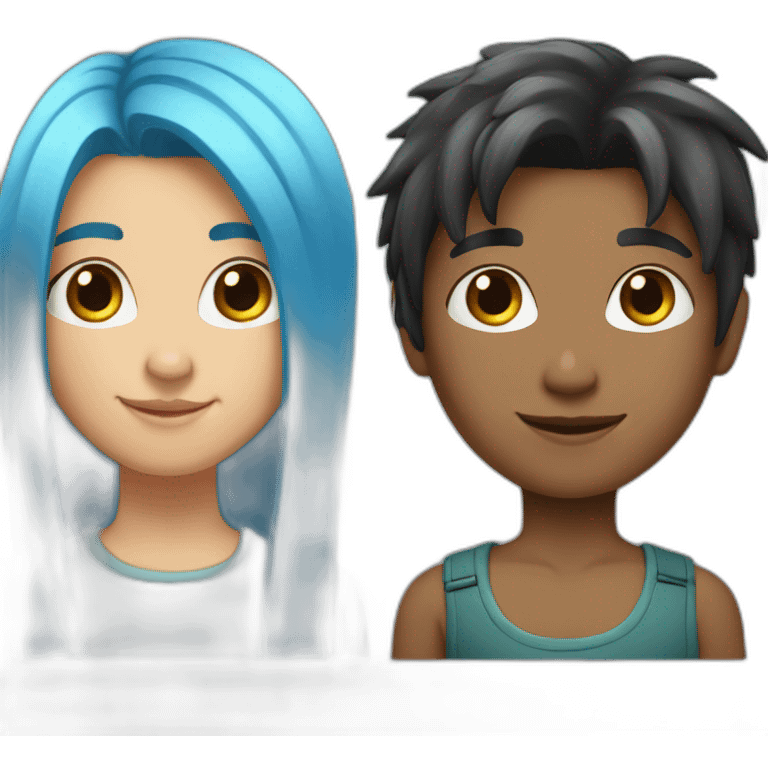 boy-with-blue-hair-and-girl-with-black-straight-long-hair emoji