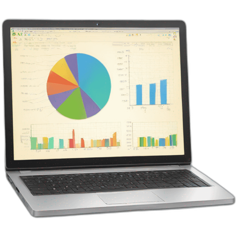 laptop with charts emoji