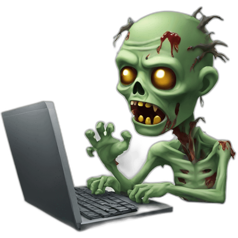 zombie with computer emoji