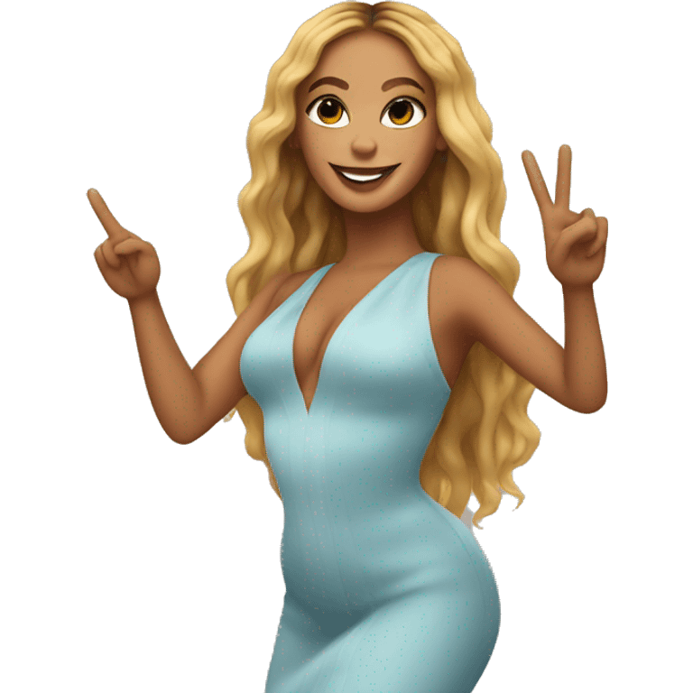 beyonce doing a peace sign emoji