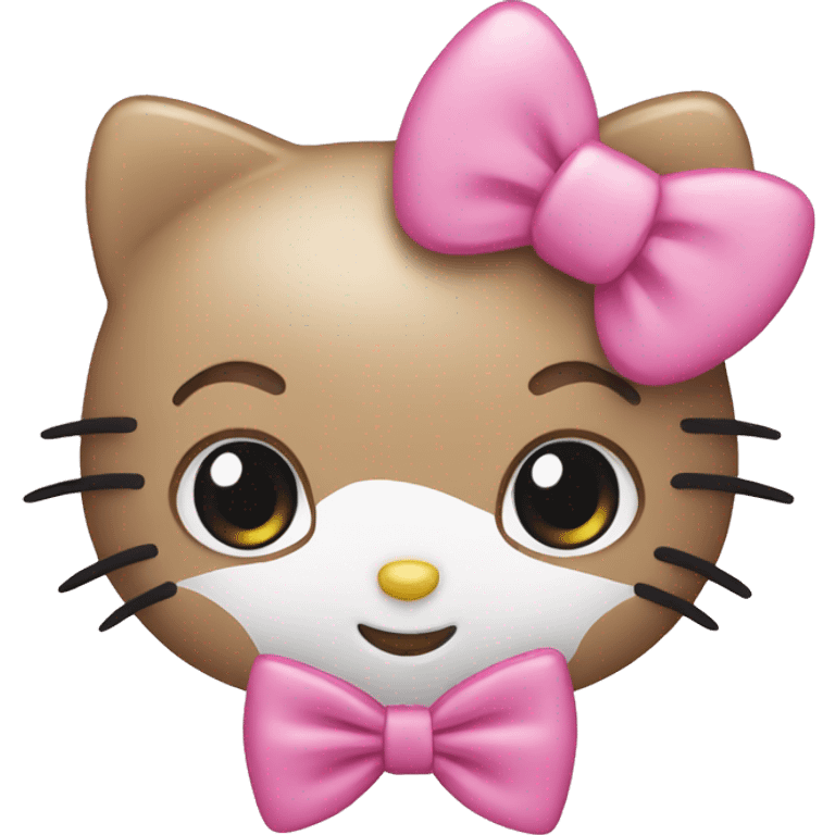 Hello kitty wearing pink bow emoji